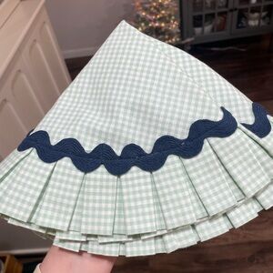 Ruby Rickrack Pleated Round Placemat, Mint